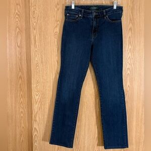 Ralph Lauren Dark Blue High Rise Straight Leg Jeans